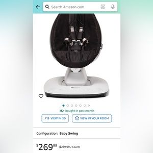 4moms Mamaroo 4 multi-motion baby swing in black